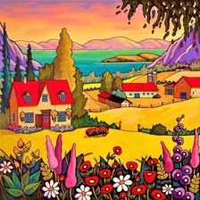 Схема вышивки «деревушка»