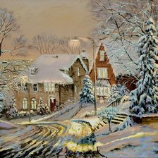 Схема вышивки «Зима в городе»