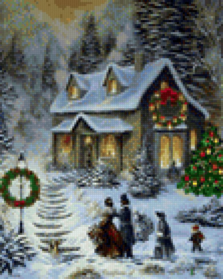 Новый год. - домик в снегу, новый год - предпросмотр