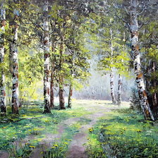 Схема вышивки «березы»