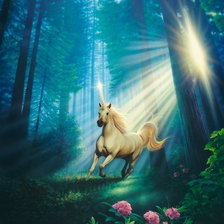 Схема вышивки «Единорог в лесу»