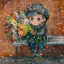 Схема вышивки «Первый снег»