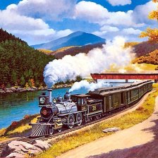 Схема вышивки «поезд»