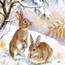 Схема вышивки «Зайчики»