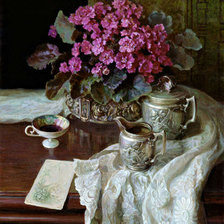 Схема вышивки «фиалки»