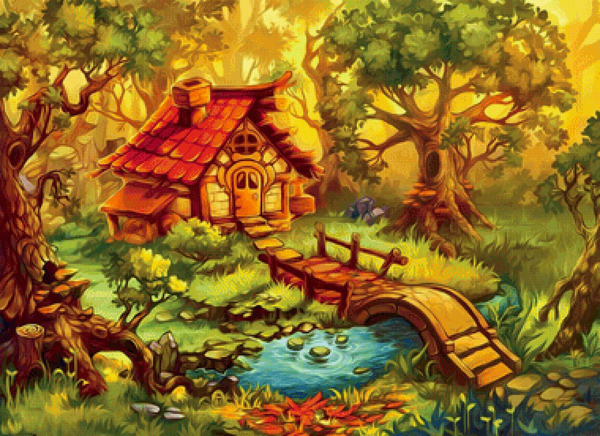 сказочный домик - рисунок - предпросмотр