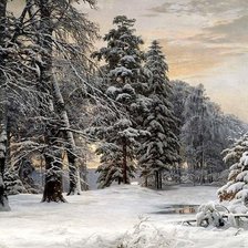 Схема вышивки «Зима в лесу»