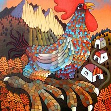 Схема вышивки «петух»