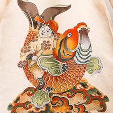 Схема вышивки «Ông táo cởi cá chép»