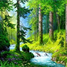 Схема вышивки «лесная река»