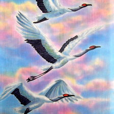 Схема вышивки «журавли»