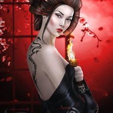 Схема вышивки «гейша 2»