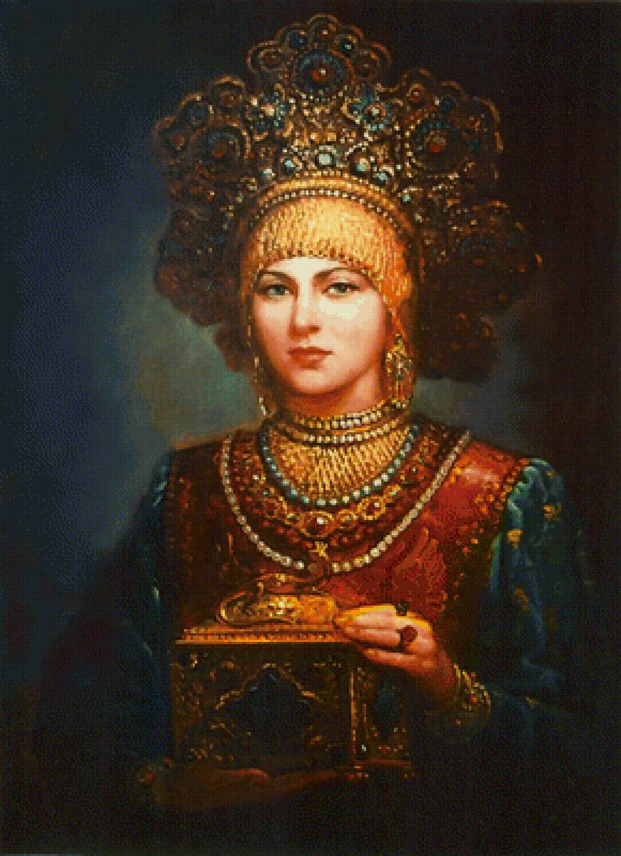 Русская красавица - коса, россия, славянка, русская красавица, шкатулка - предпросмотр