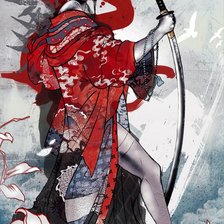 Схема вышивки «самурай»