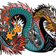 Схема вышивки «дракон»