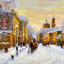 Схема вышивки «ЗИМА, СТАРЫЙ ГОРОД, РОССИЯ»