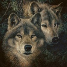 Схема вышивки «Волки»