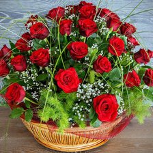 Схема вышивки «розы в корзине»