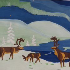 Схема вышивки «Олени»