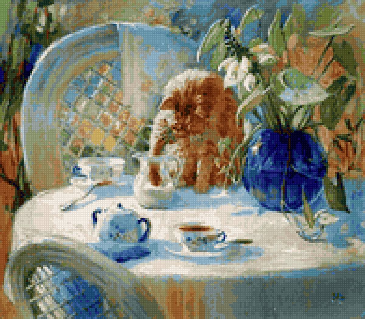 утро - м. павлова, натюрморт, кот, утро - предпросмотр