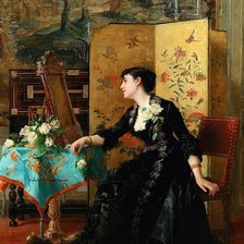 Схема вышивки «дама шарль бонье»