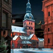 Схема вышивки «Старый костел»