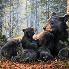 Схема вышивки «медведи»