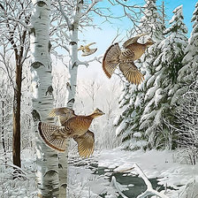 Схема вышивки «Зимний лес.»