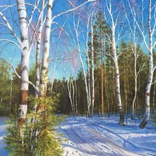 Схема вышивки «зимний пейзаж»