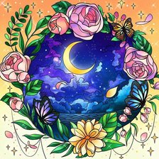 Схема вышивки «Лунная ночь»