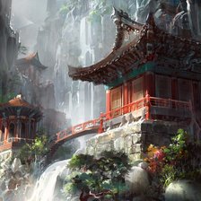 Схема вышивки «Храм в горах»