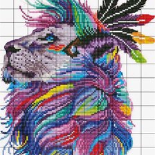 Схема вышивки «Лев Индеец в профиль»