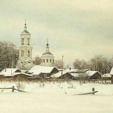 Схема вышивки «зимний пейзаж»