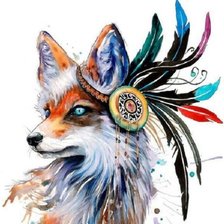 Схема вышивки «тотем лиса»