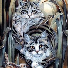 Схема вышивки «коты»