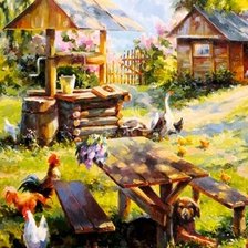 Схема вышивки «деревня летом с. бессонов»