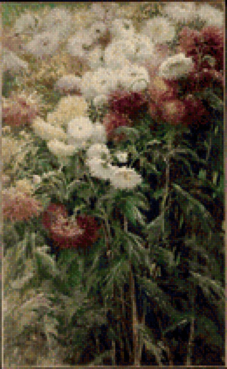 Хризантемы - картины, осень, лето, пейзаж, цветы, живопись - предпросмотр