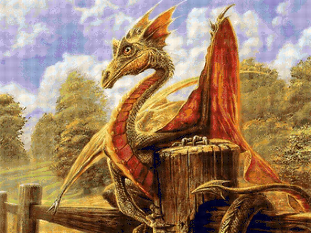 дракон - лето, сказка, дерево - предпросмотр