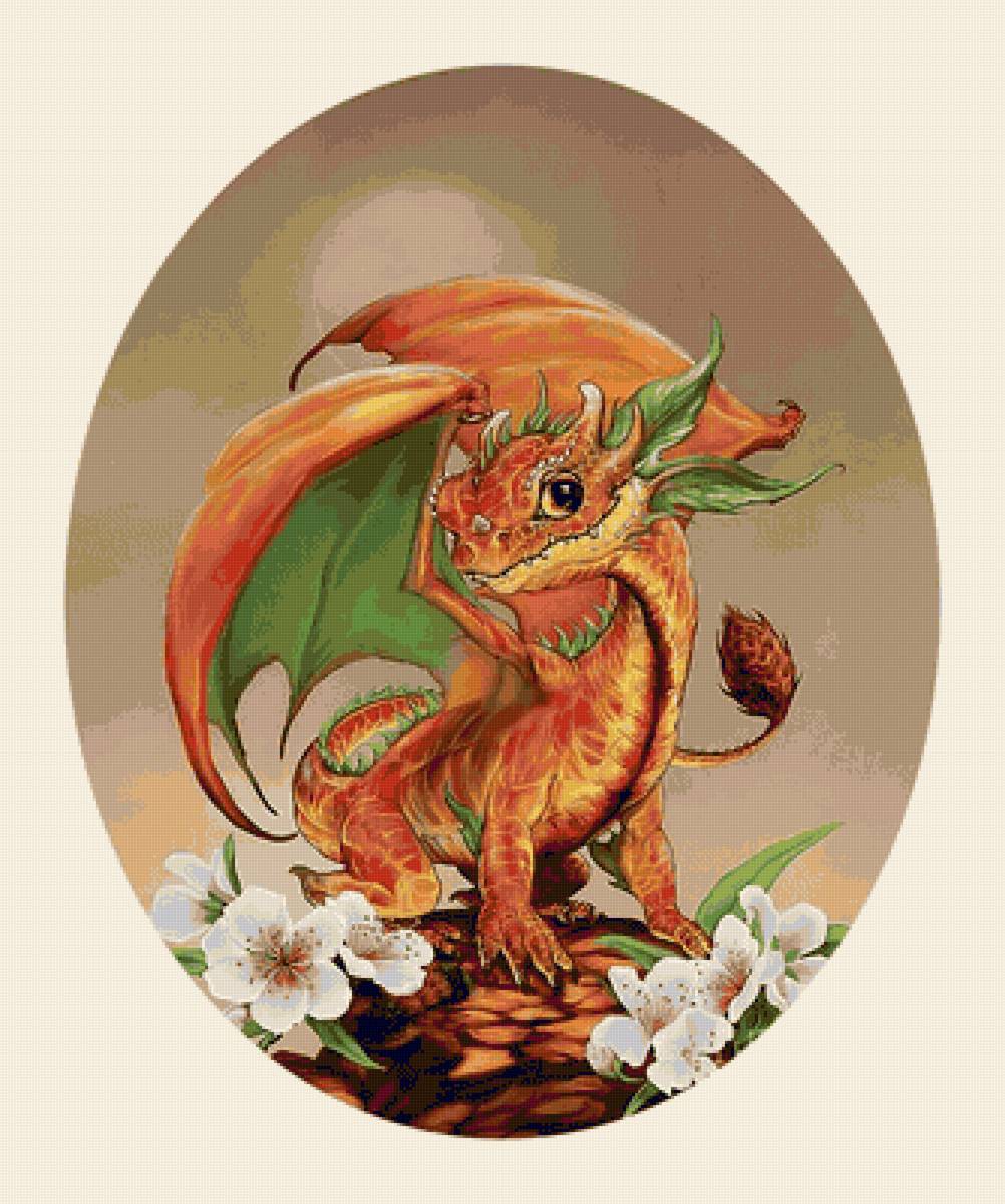 дракон - цветы, малыш, сказка - предпросмотр