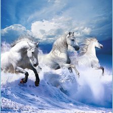 Схема вышивки «Снежные кони»