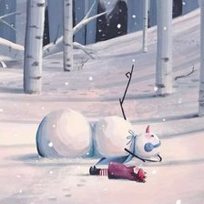 Схема вышивки «сніговик»