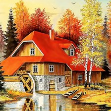 Схема вышивки «Мельница»