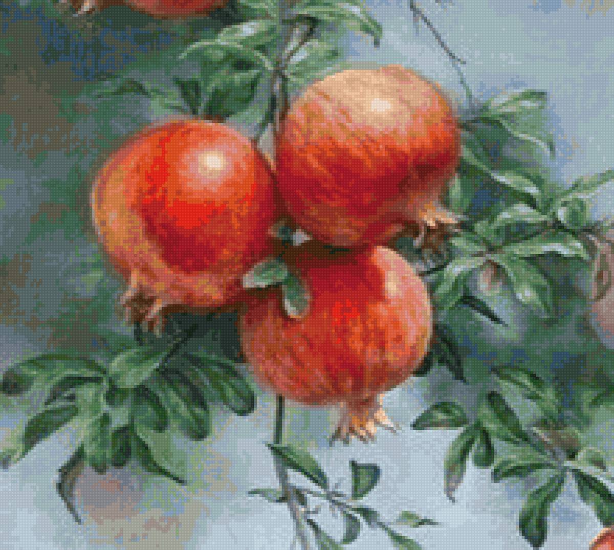 Гранат - гранат, фрукты, до 240 крестиков - предпросмотр