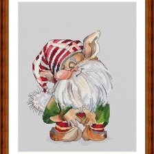 Схема вышивки «влюблённый гном»