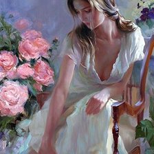 Схема вышивки «Девушка»