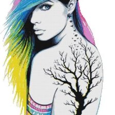 Схема вышивки «девушка»