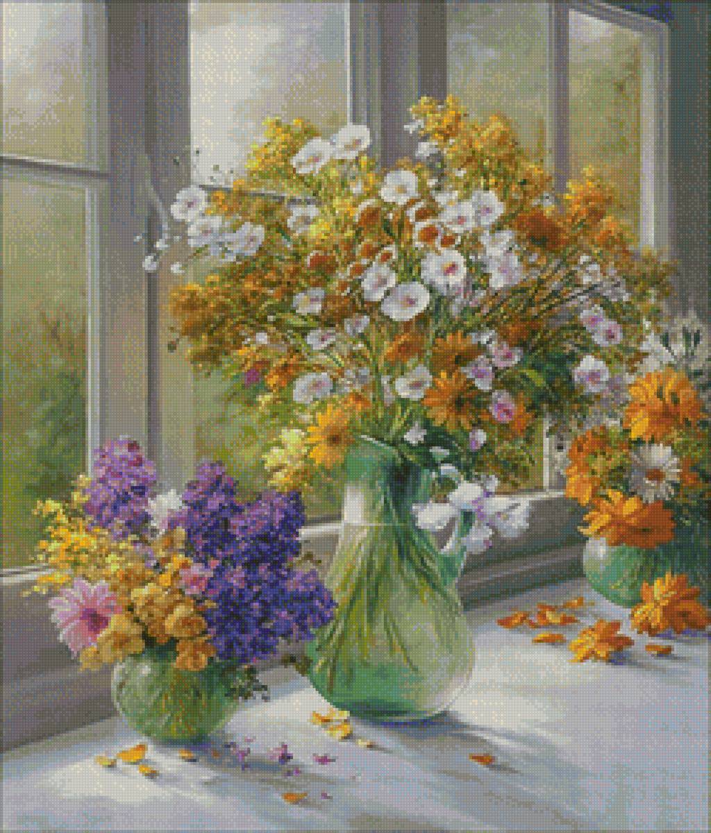 Цветы в вазе - предпросмотр