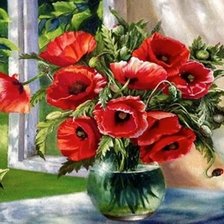 Схема вышивки «Маки»