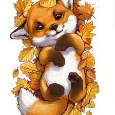 Схема вышивки «лисёнок»