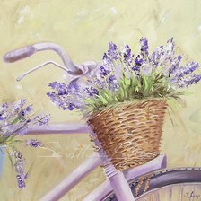 Схема вышивки «Велосипед с корзиной лаванды»
